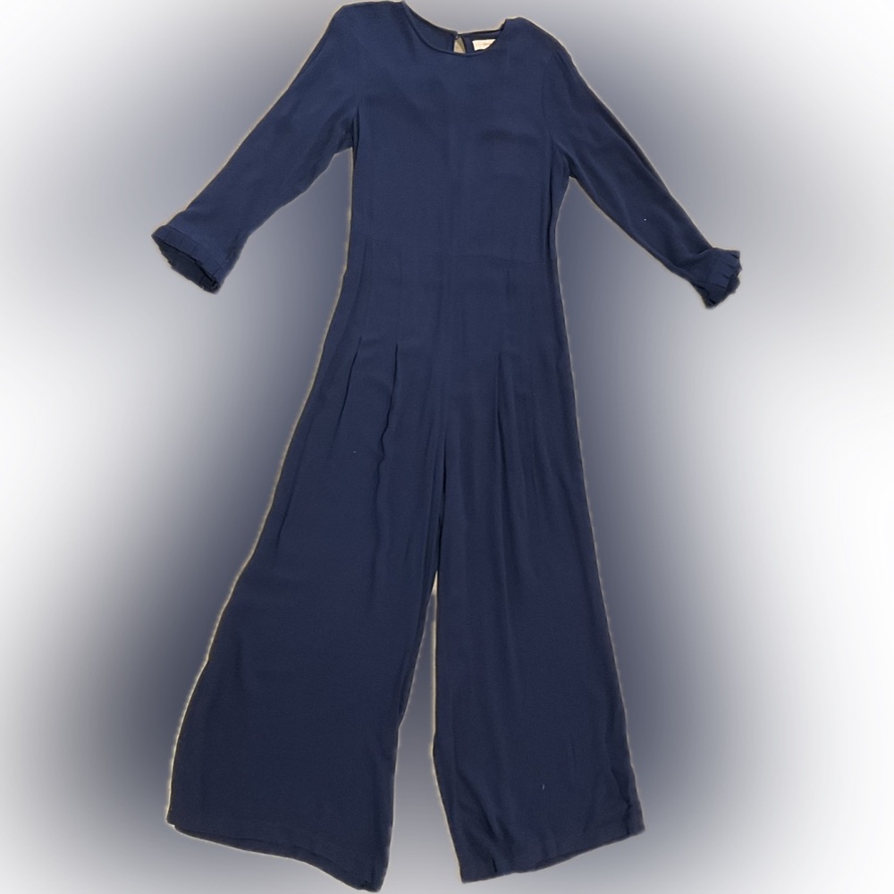 Crepe navy jumpsuit